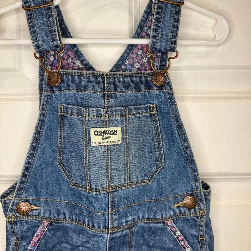 Oshkosh Girls Overalls With‎ Floral Bottoms Size 3T